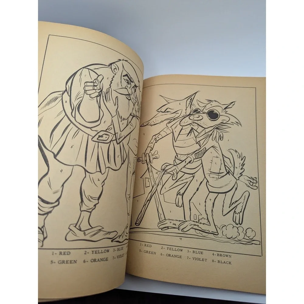 Vintage Pinocchio Color By Number Book Complete Story Clover‎ Coloring Pages